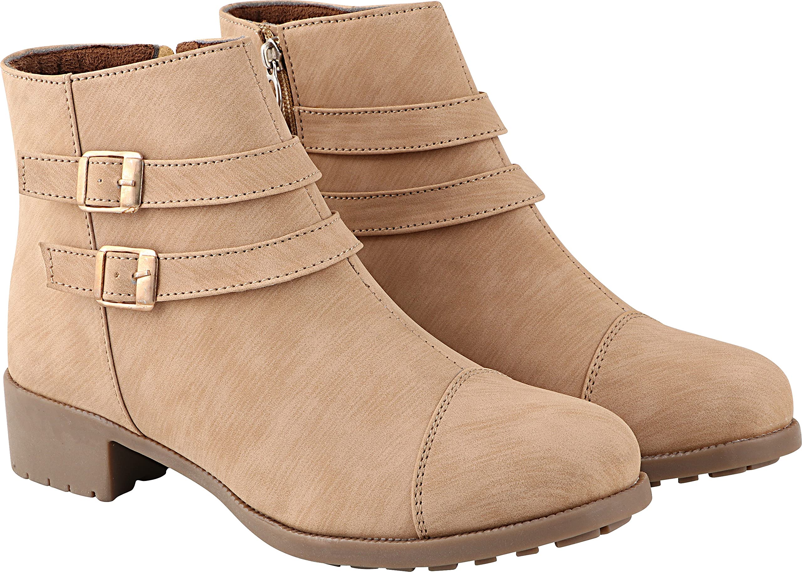 Do Bhai Girls Beige High Top Zipper Belt Boots (B09FGR23HY) Amazon Price History, Amazon Price Tracker