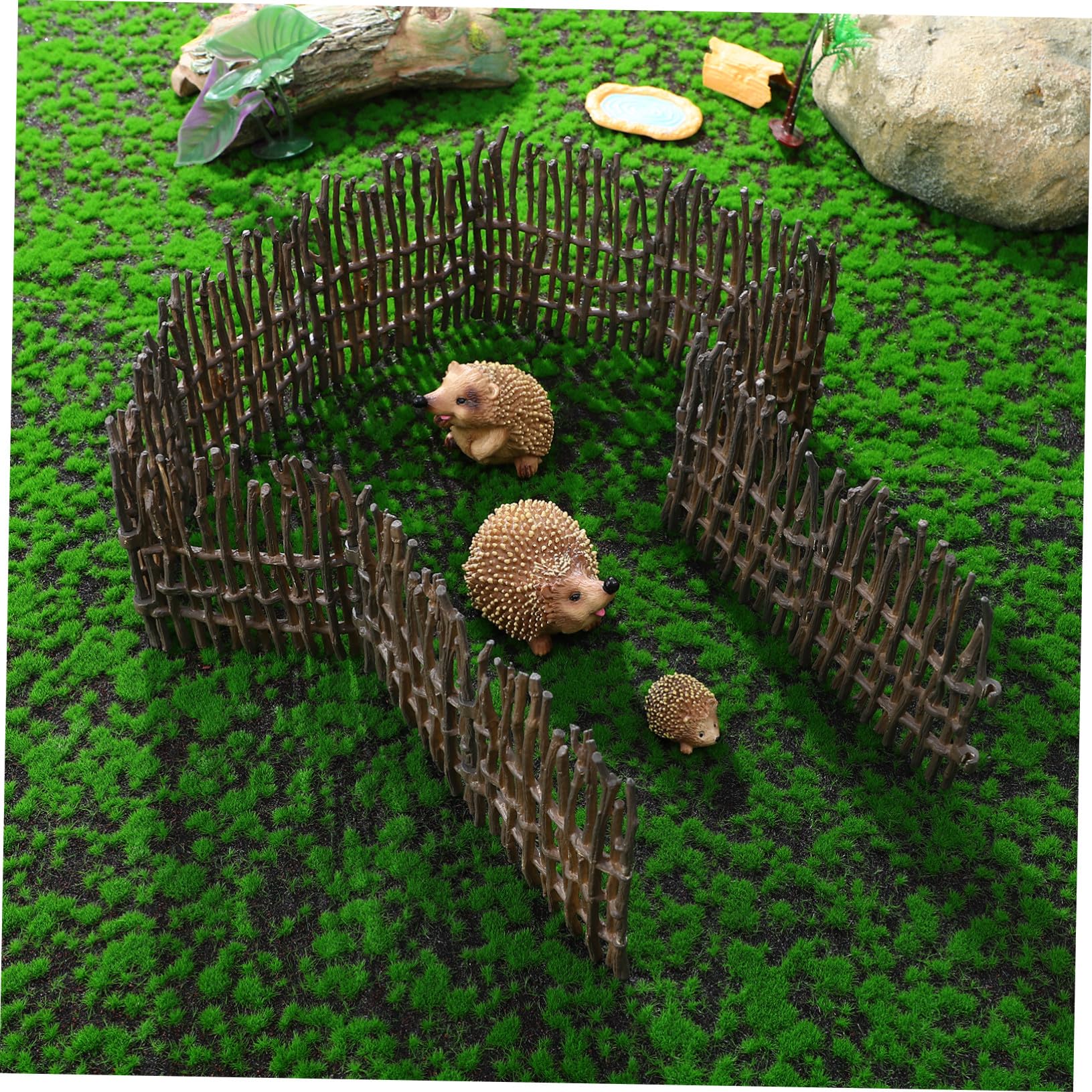 TOYANDONA de Vallas de Juguete y Material PVC para Animales de Granja Apariencia Realista Juego de 40 Piezas Accesorio Adecuado para Construcciones de Granja