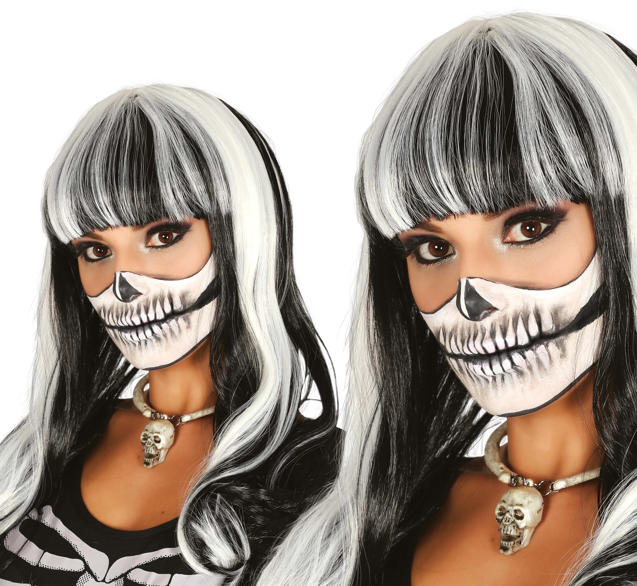Fiestas Guirca - 4032 Wig with White-Black Bangs