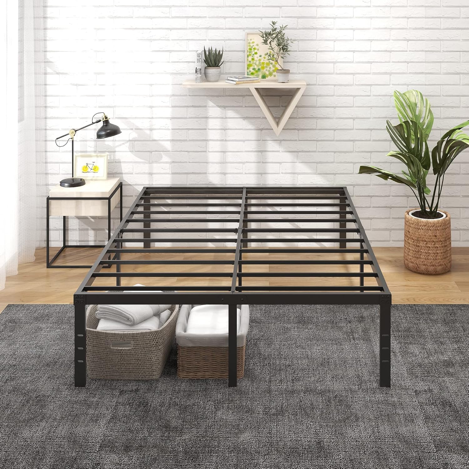 NNV 18 Inch Platform Heavy Duty Queen Bed Frame with