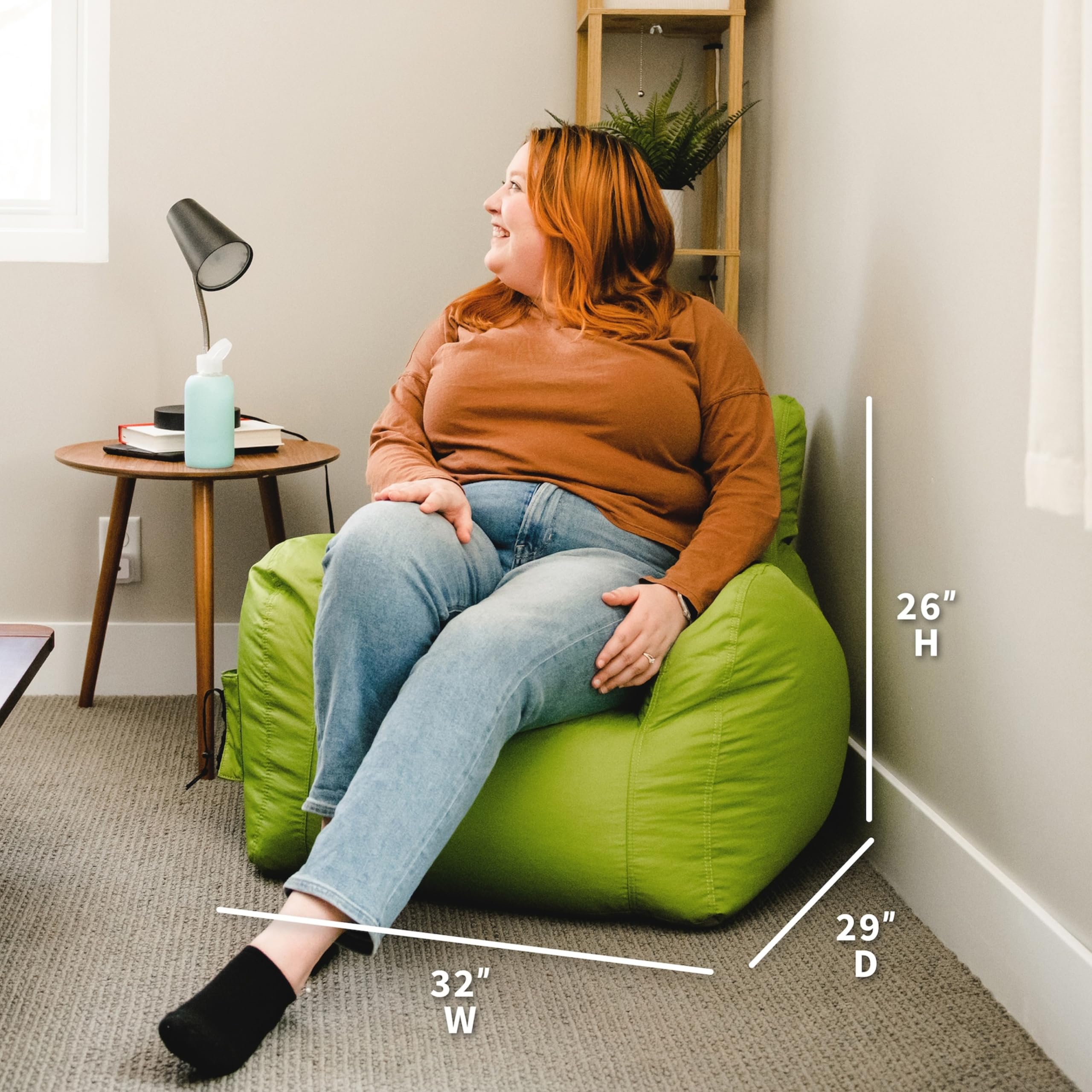 Amazon.com: Big Joe Dorm Bean Bag Chair with Drink Holder and