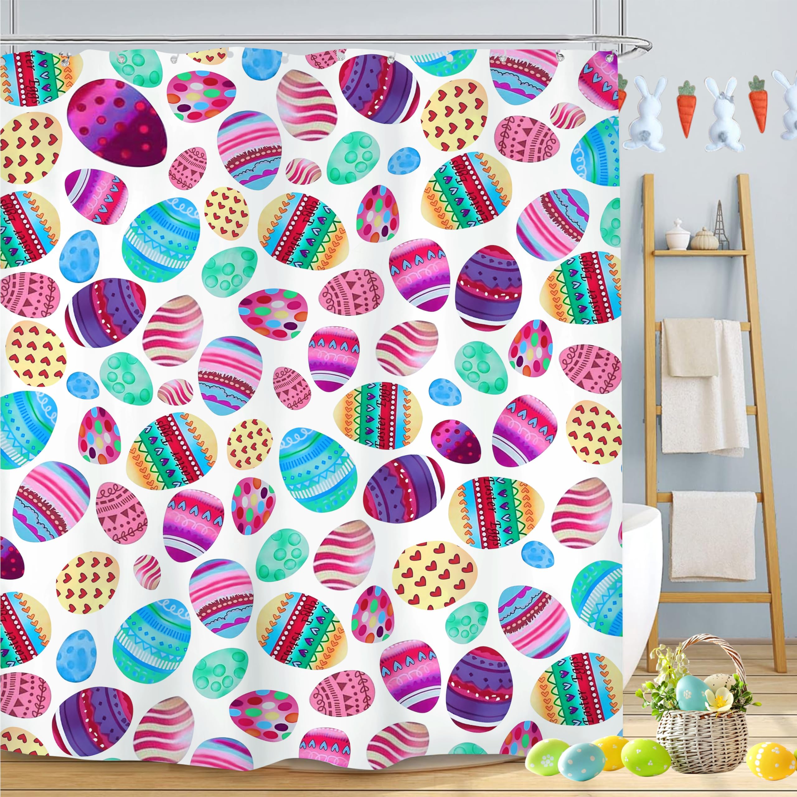 Easter Shower Curtain for Bathroom, 72x72 inch Easter