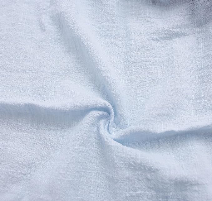 Servilletas de Tela de Algodón con Flecos, Juego de 12, 40x40 cm, Azul Claro miniatura 6