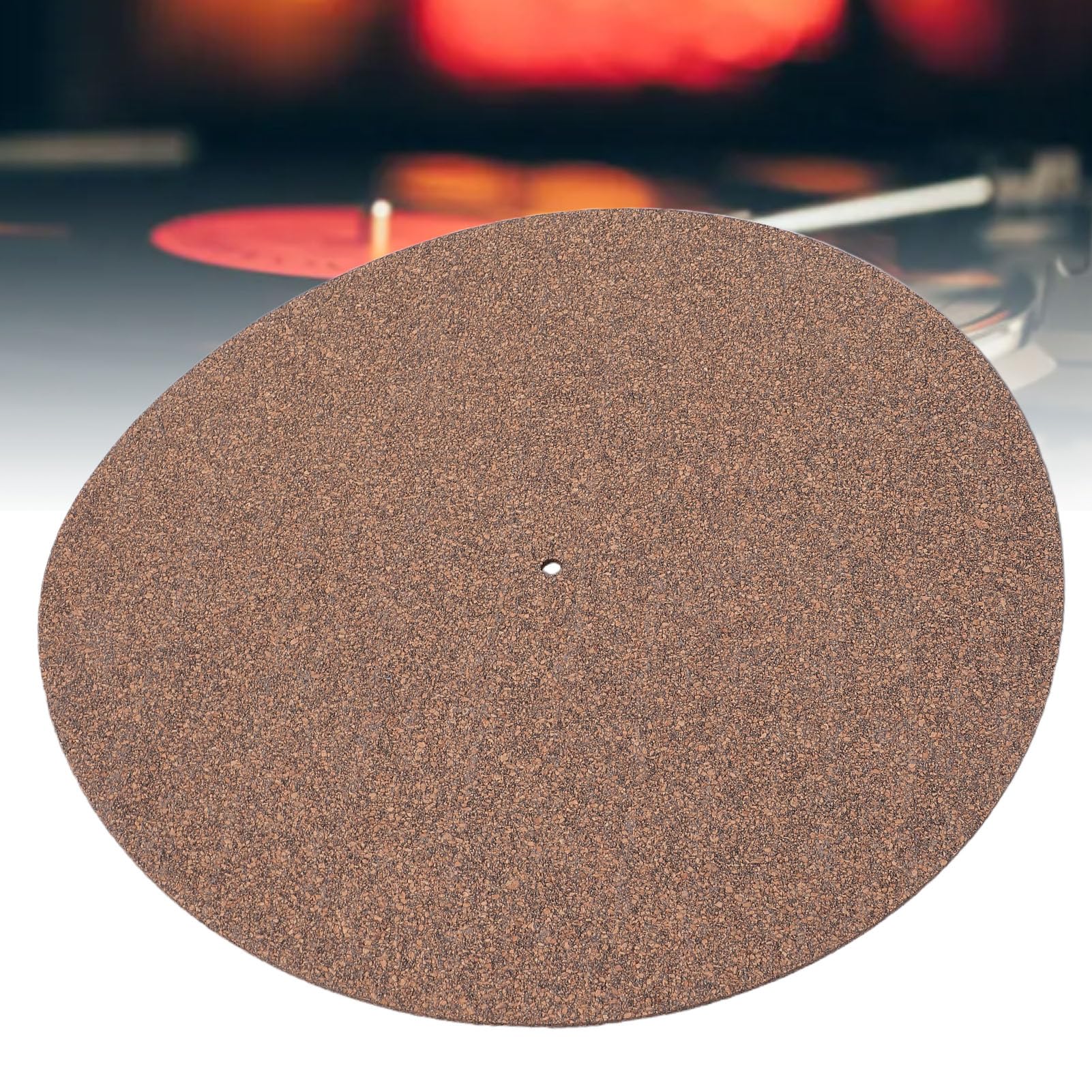 Alfombrilla de Corcho para Tocadiscos, Kit de Limpieza de Discos con Material de Corcho Suave y Solución Limpiadora de 10 Ml, Cepillo de Limpieza de Discos, Kit de para