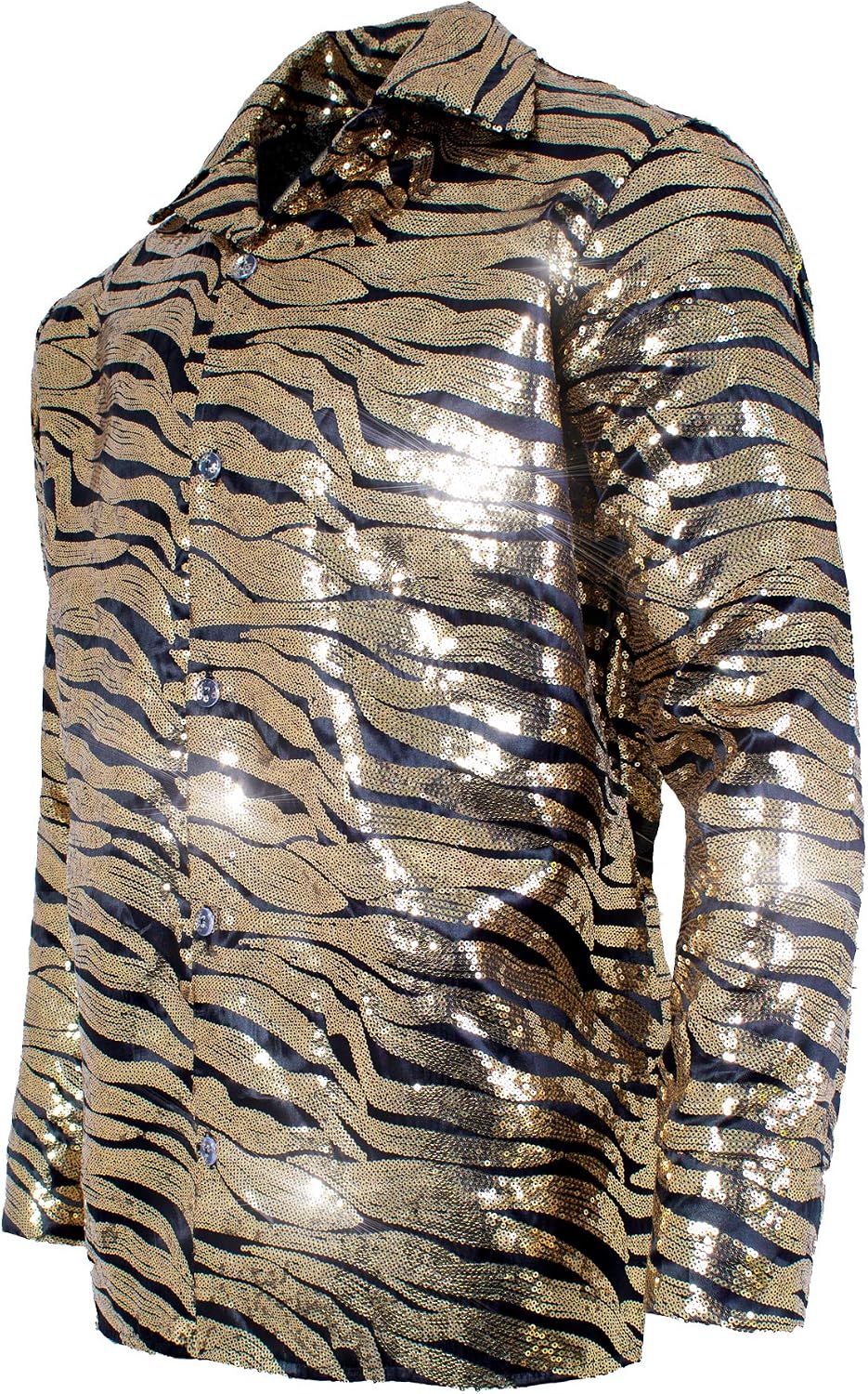 UNDERWRAPS Men's Men's Tiger Sequin Disco Shirt