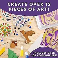 Vista 3 de NATIONAL GEOGRAPHIC Kit de artes y manualidades para niños: mosaico, pintura de mármol, arcilla seca al aire, jardinería de flores y hierbas