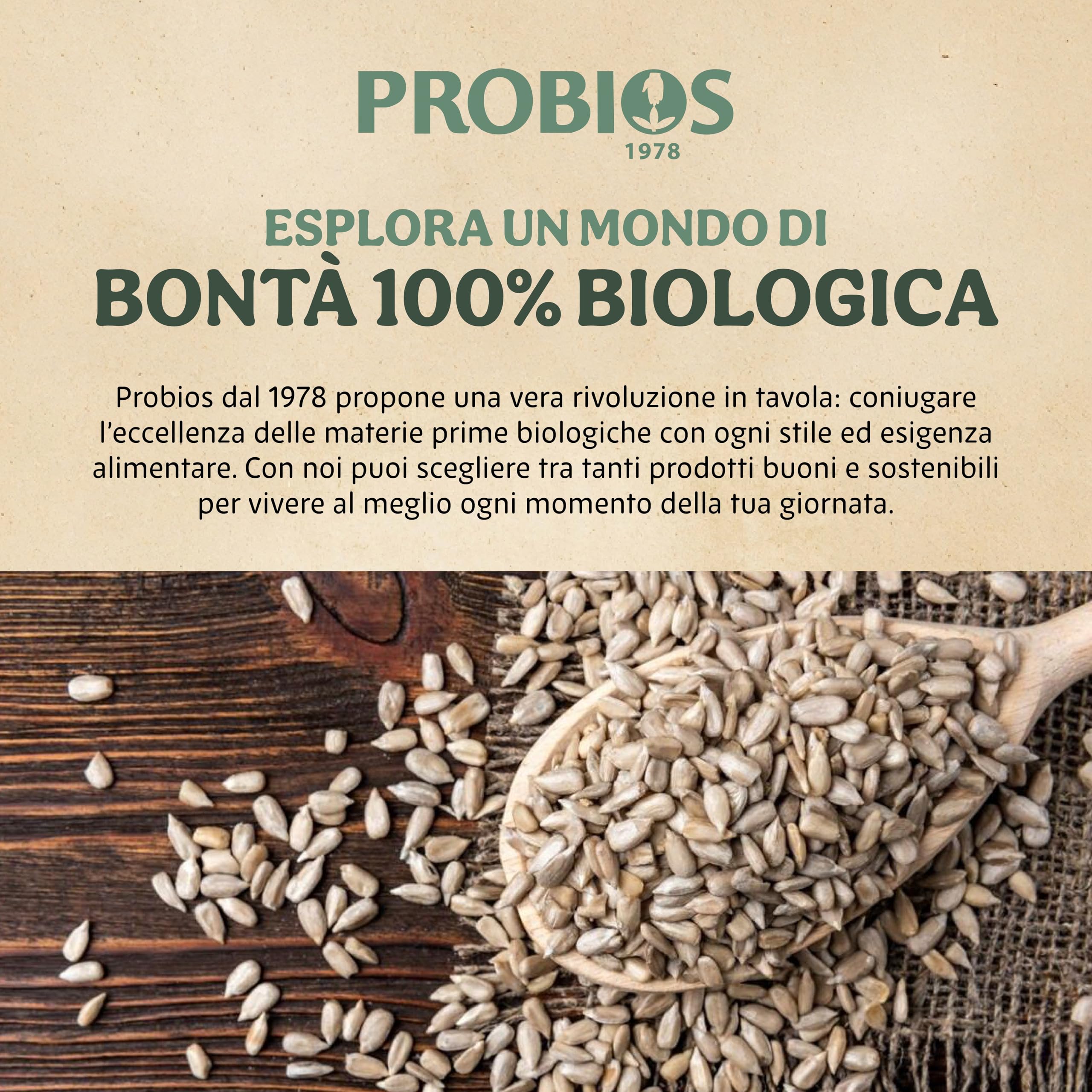 Probios Semi di girasole Biologici - Ricchi di Fibre e Minerali - Semi Girasole Crudi Commestibili - Vegani - Confezione da 5 kg