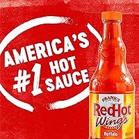Vista 24 de Frank's RedHot - Salsa para alas de búfalo, lista para usar, agitar o verter sobre alas, sándwiches, pizza y más para un sabor estilo búfalo, 12 fl