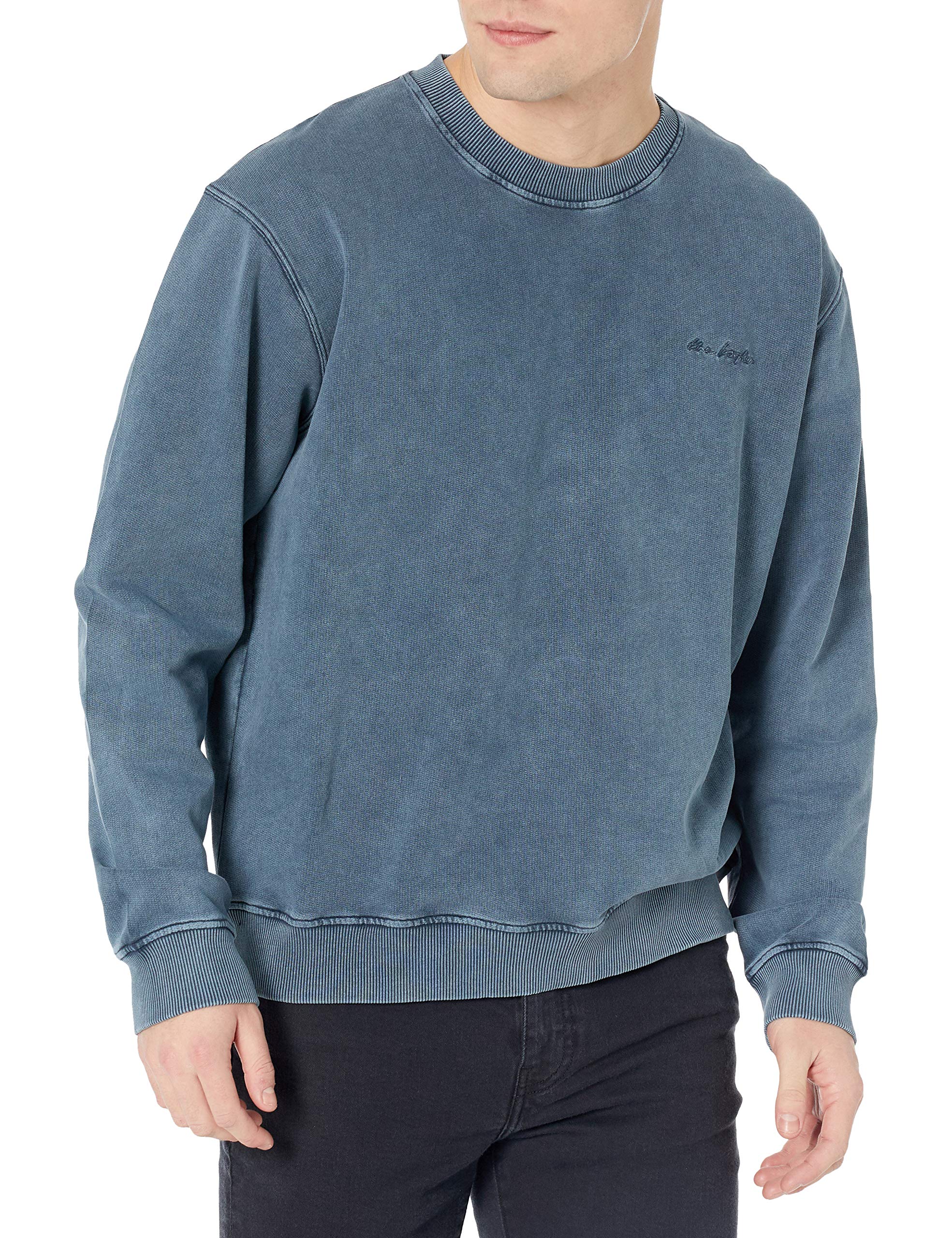 The Kooples Men'sUnisex Roundneck Sweatshirt with Embroidery on Front Sweatshirt