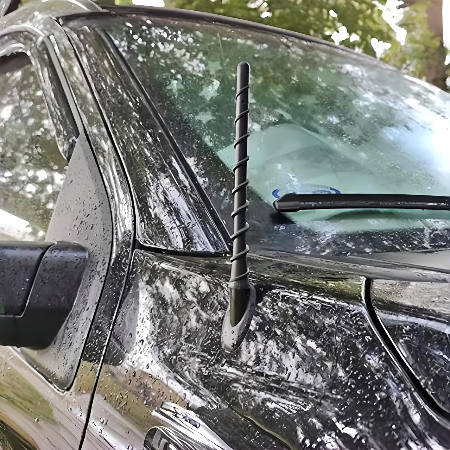 Car Short Antenna 7 Inch, Carbon Fiber American Flag Auto Radio Antenna for AM/FM Reception, Universal Vehicle Roof Antenna – for Ford F-150 Jeep Wrangler Toyota Tacoma Honda CR-V