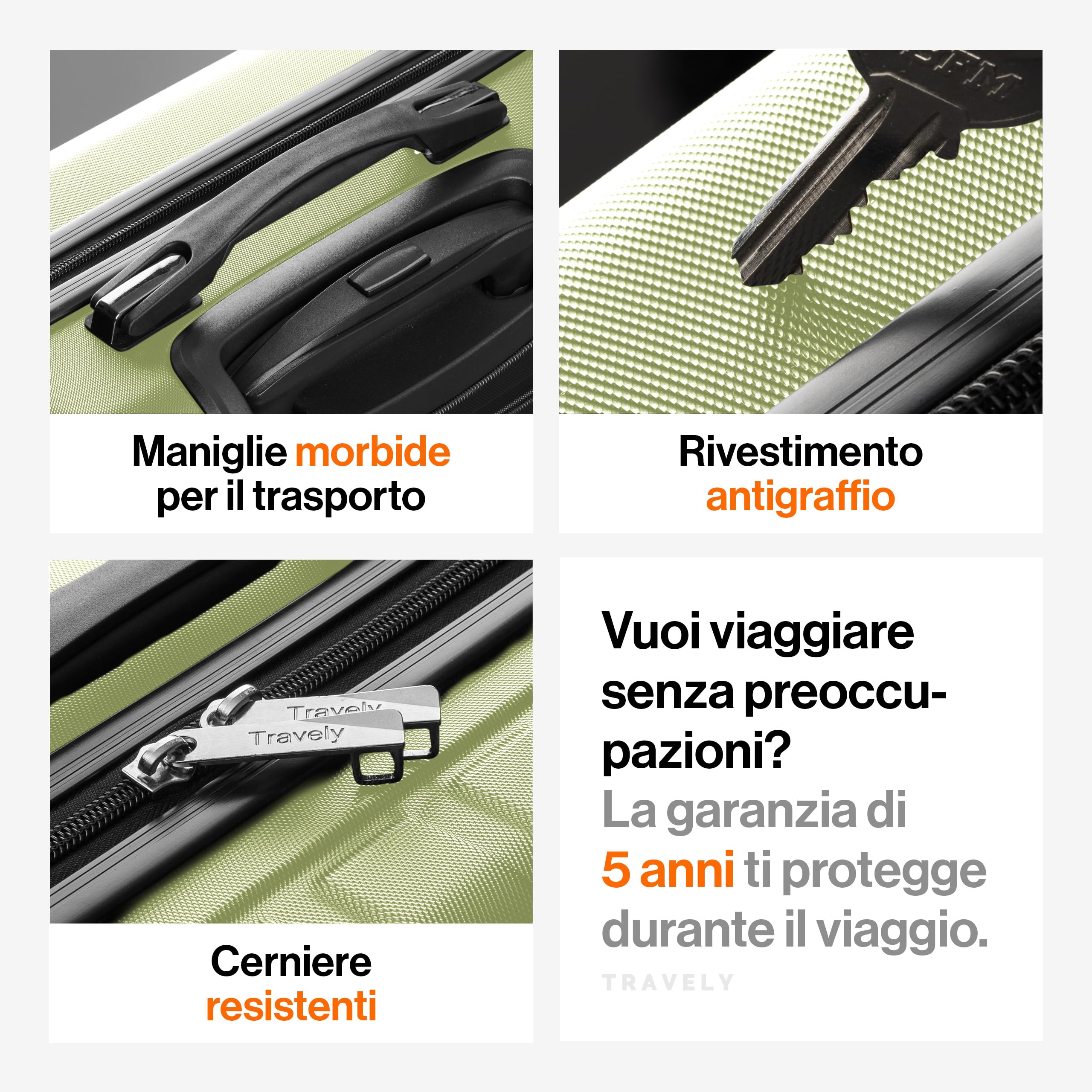 Valigia bagaglio a mano 55x40x20cm - adatta per Ryanair, Lufthansa, Eurowings e co. I Trolley da cabina 36L con rotelle morbide e pratico lucchetto TSA, valigia da cabina