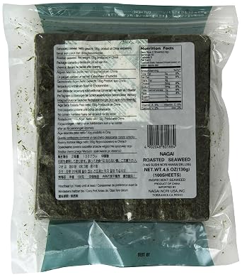 Nagai Deluxe Sushi Nori, Half Sheets, 100 Count
