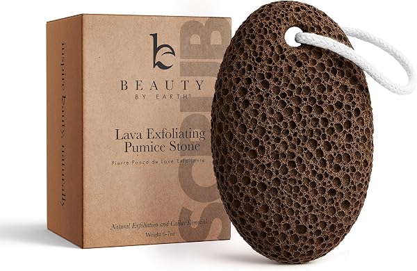 Pumice Stone for Feet - Natural Lava Stone Foot Exfoliator, Callus Remove for Feet, Hands & Dead Skin, Foot Scrubber for Pedicure & Cracked Heels, Strong & Durable Design for Smooth & Soft Feets