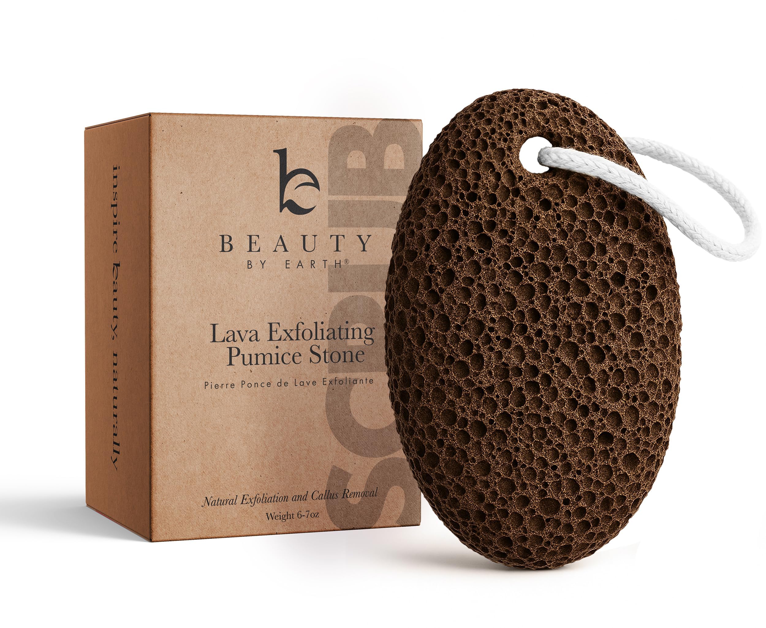 Pumice Stone for Feet - Natural Lava Stone Foot Exfoliator, Callus Remove for Feet, Hands & Dead Skin, Foot Scrubber for Pedicure & Cracked Heels, Strong & Durable Design for Smooth & Soft Feets