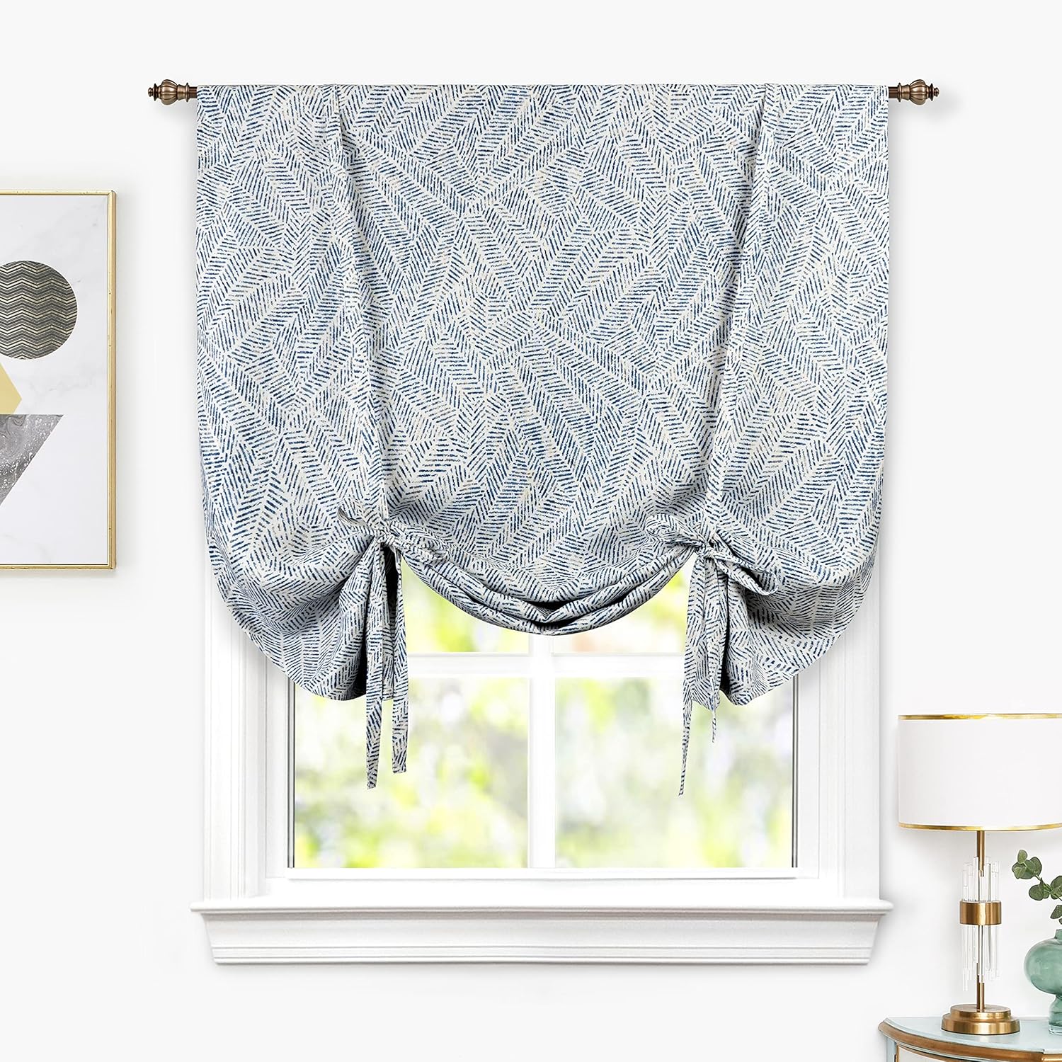 DriftAway Farmhouse Double Layer Linen Blackout Tie Up