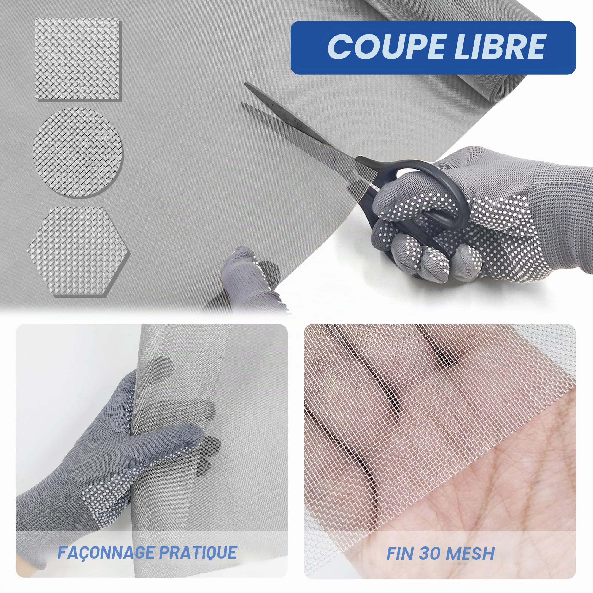 LYLIDIA Grillage Fine Maille 60x200cm 30 Mesh Maille Rigide Grillage Anti Rongeur Acier Inoxydable 304A Grille Métallique Fine Grillage Inox Treilli Métallique pour Prévenir Souris, Insectes,serpents