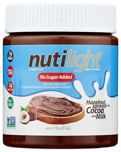 Miniatura 1 de Nutilight Chocolate con leche y avellana sin azúcar apto para dieta cetogénica y diabéticos vegano kosher sin OMG 100 natural sin colesterol sin