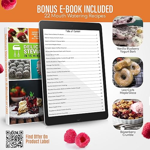 Miniatura 33 de Stevia Select Stevia líquida con sabor a frambuesa, café, té, bebida y edulcorante para hornear, totalmente natural, sin eritritol, alternativa