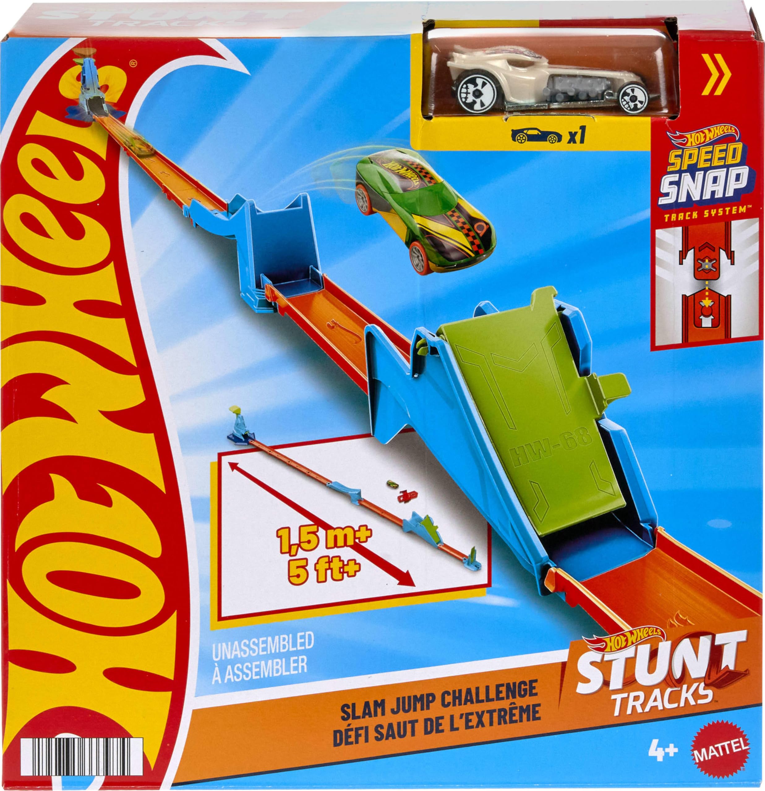 Hot Wheels Toy Car Track Set, Build a Stunting Circuit with an
