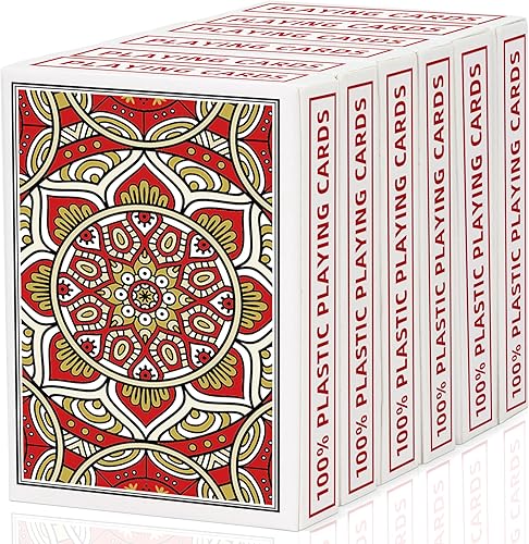 Miniatura 10 de Metsyth Juego de 2 cartas de póquer de plástico impermeables, cartas de juego de letras grandes grandes para adultos mayores, juego de 2 barajas de