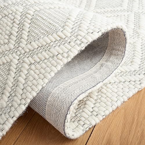 Miniatura 6 de SAFAVIEH Natura Collection - Alfombra de área de 5 x 8 pies, color marfil, lana hecha a mano, ideal para zonas de alto tráfico en sala de estar,