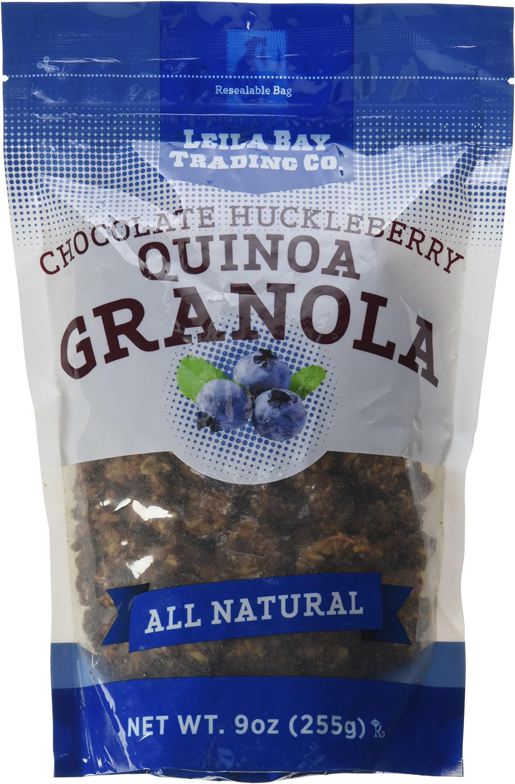 Leila Bay Trading Company, Chocolate Huckleberry Quinoa Granola, 9 Ounce