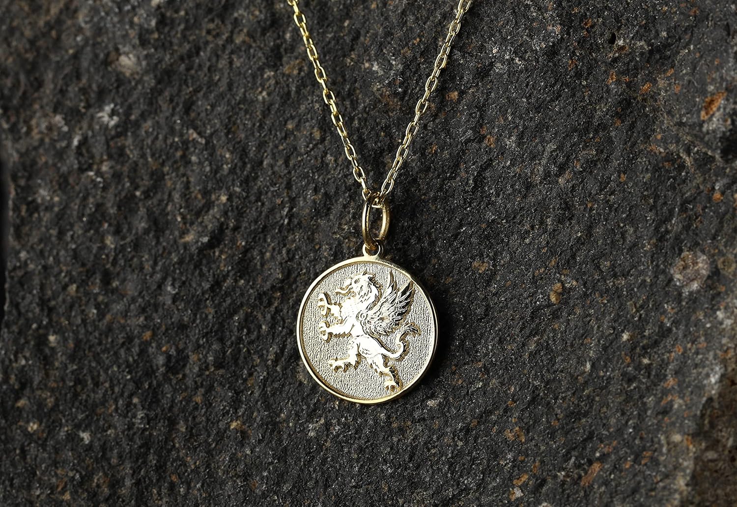 Griffin Necklace, Personalized Griffin Pendant, Gryphon Necklace, Greek Mythology Pendant, Gryphon Amulet, Lion and Eagle Necklace