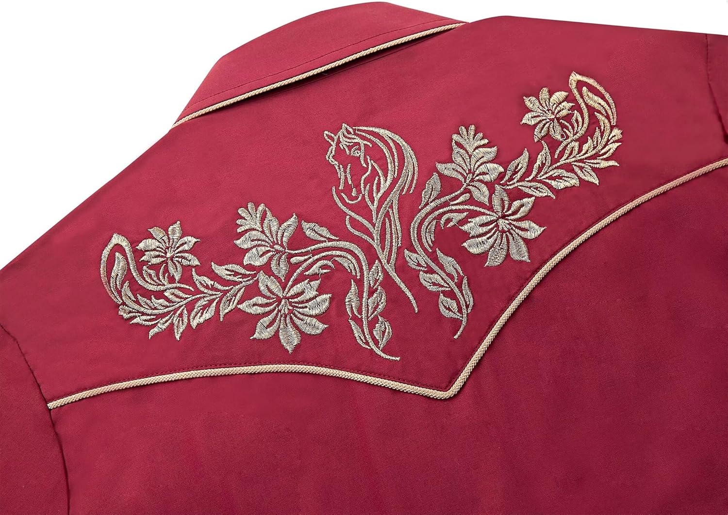 SALVAJE OESTE Women's Embroidered Western Cowgirl Slim Fit Shirt Snap Button Down Long Sleeve Shirt with Floral Embroidery - Image 3