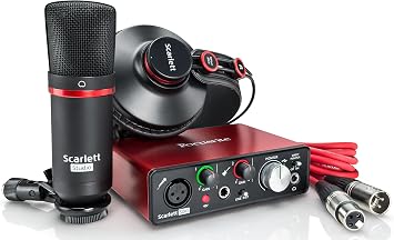 Focusrite Scarlett Solo Studio USB Audio Interface with Pop Filter, XLR Cable, Polishing Cloth