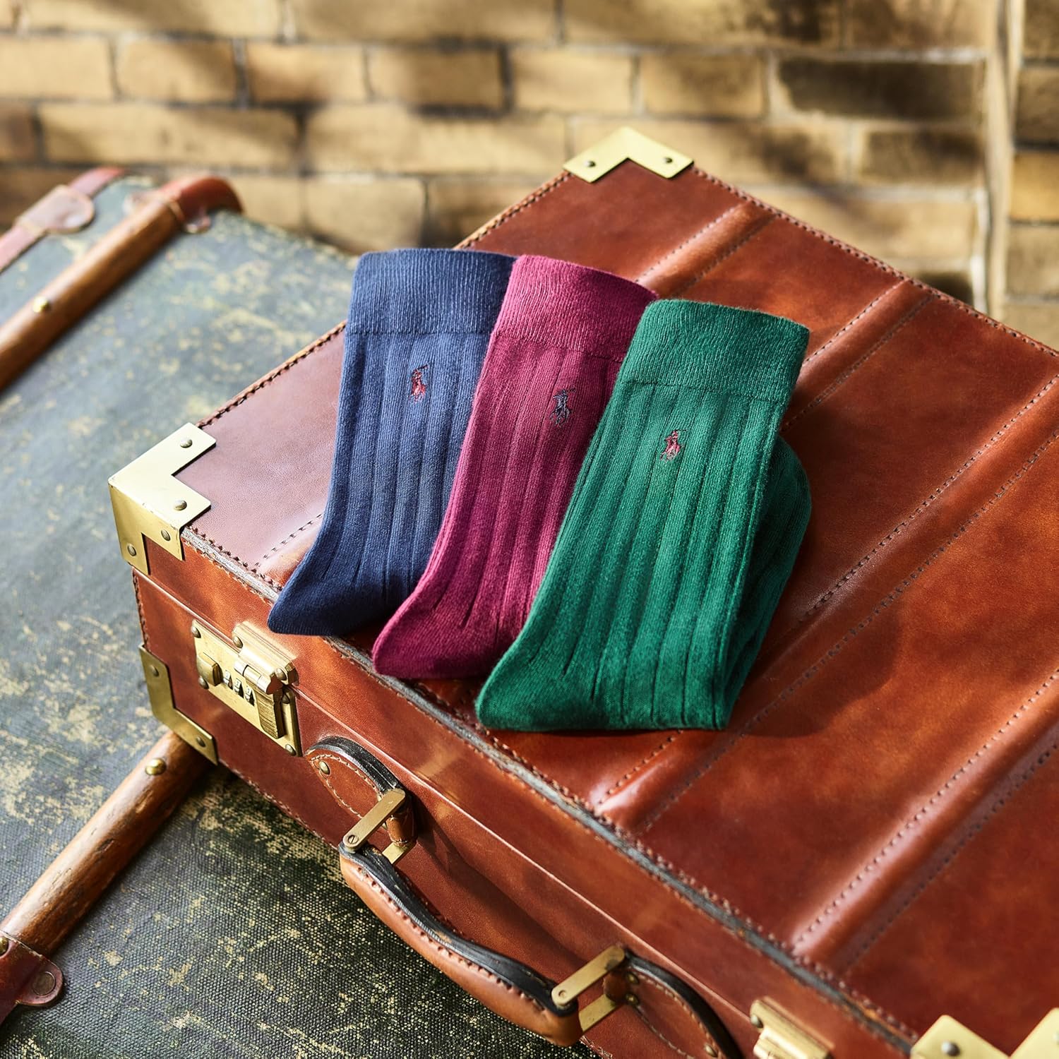 Polo Men's Mercerized Cotton Ribbed Over the Calf Sock 3 Pair Pack - Image 4