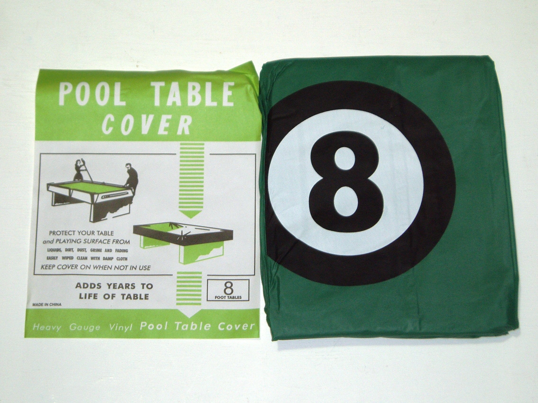 POOL TABLE COVER TO FIT 8FT TABLE WITH 8 BALL DESIGN by SGL