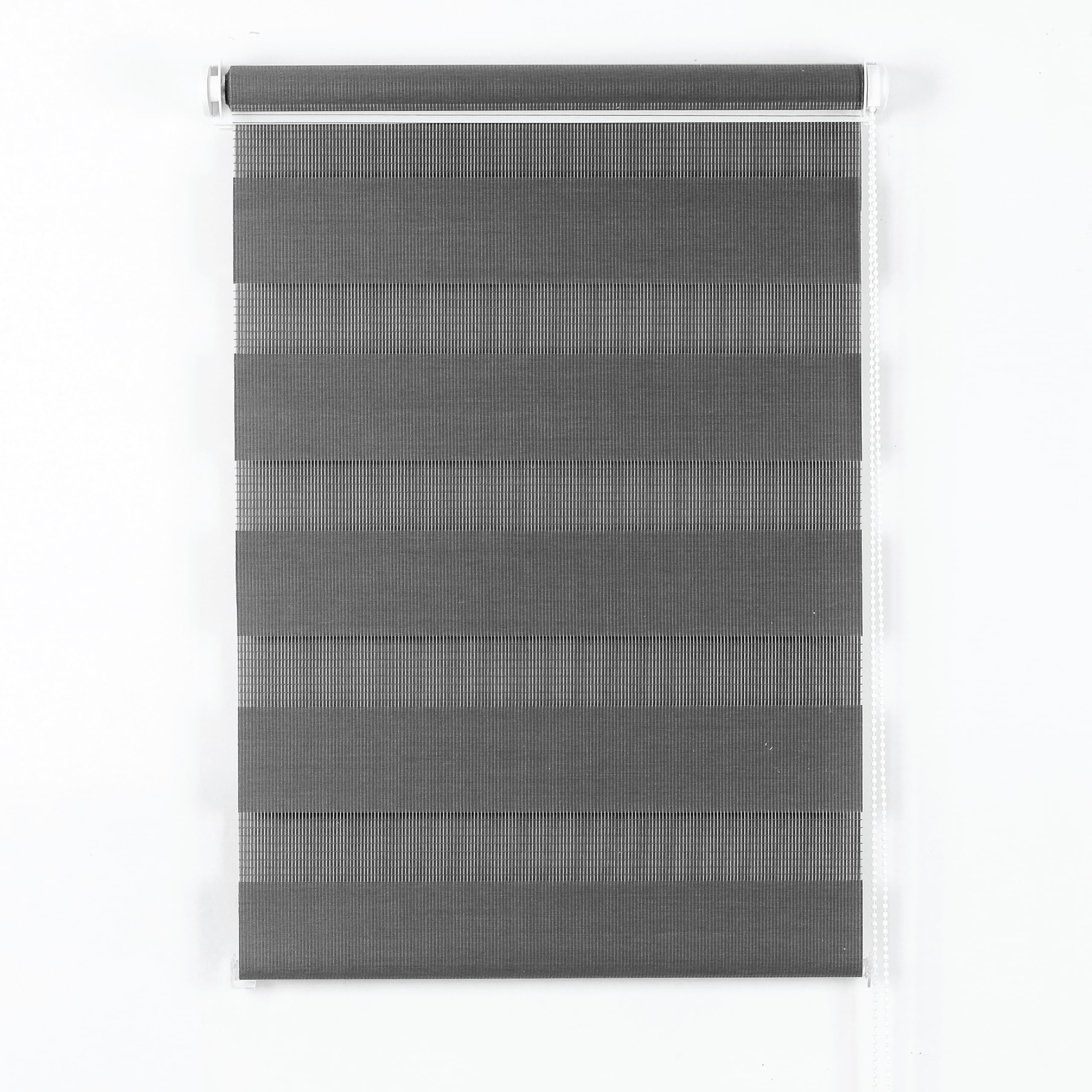 Apex Furnishings Grey Zebra Day And Night Blinds Dual Layer Fabric Opaque & Translucent Easy Fit Zebra Blind For Windows And Door Roller Blinds (94Cm X 210Cm)