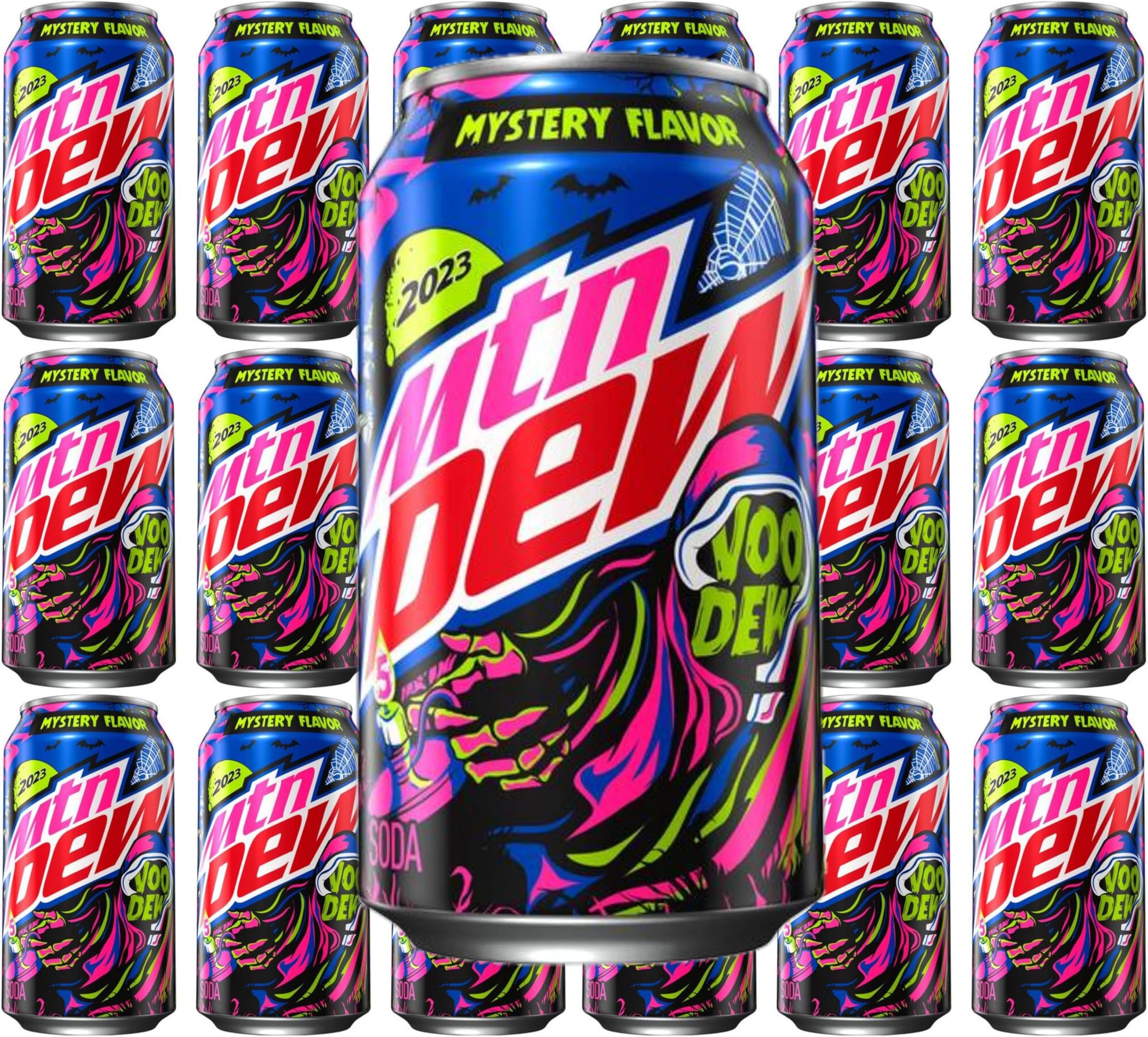 Voodew mountain dew soda 18 cans, 2023 mystery flavor, voo dew
