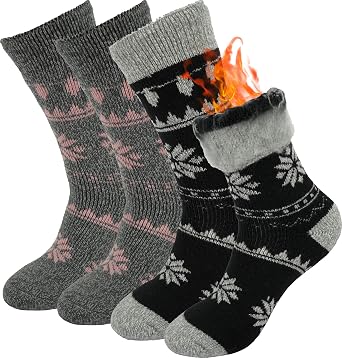 BomKinta Women Thermal Socks Thick Boot Warm Winter Crew Cozy Socks 5-10