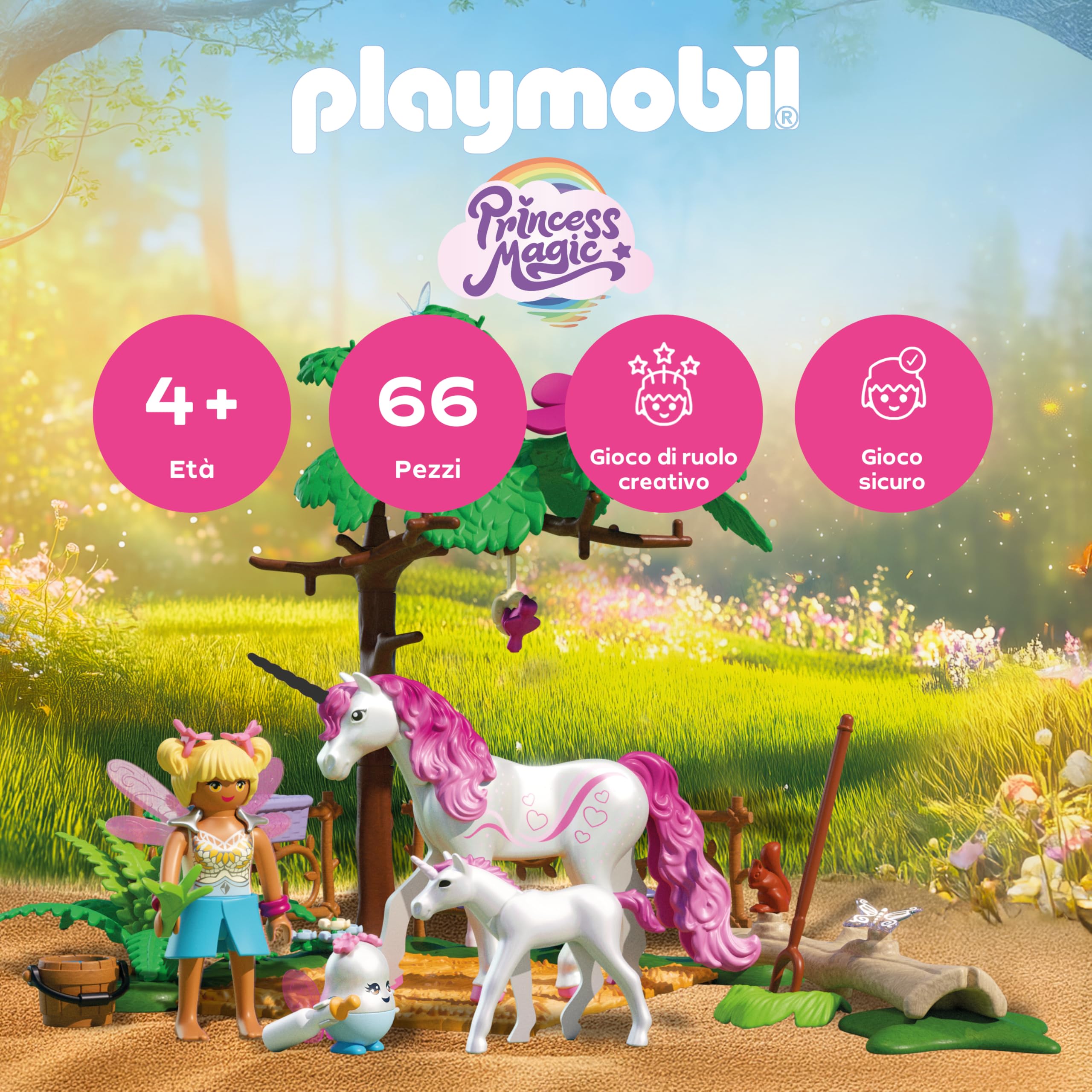 PLAYMOBIL 1.2.3 70401 Unicorno Con Calesse, Set Da 5 Pezzi, Giocattolo Per Bambini 18 Mesi - 4 Anni, Senza Parti Ingeribili, Fatto In Europa - 4