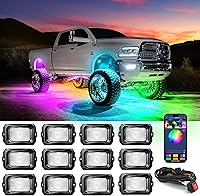 Vista 11 de MICTUNING C2 Max RGB+IC Chasing Color Rock Lights - Kit de Luces LED de 8 Módulos para Iluminación Inferior, Modos de Iluminación Dinámicos