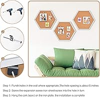 Vista 6 de Paquete de 4 tableros de corcho, corchos para pared, pequeñas decoraciones de tablero de corcho, tableros de corcho para paredes con marco