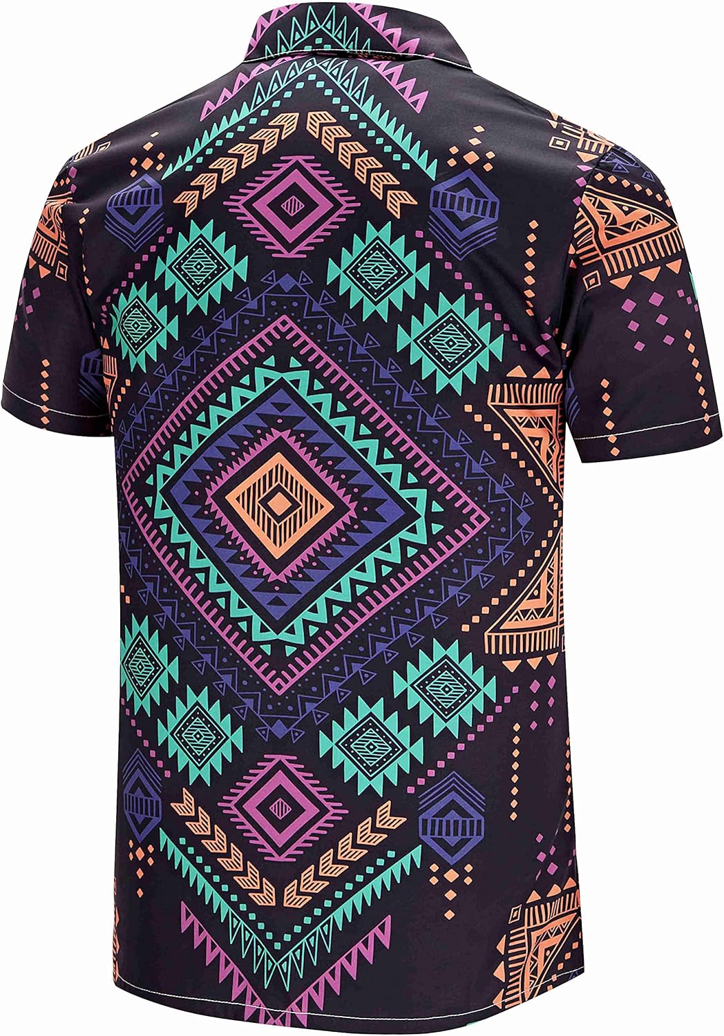 KYKU African Shirts for Men Dashiki 70s Outfits Print Button Down Shirt Men Short Sleeve Clothing - Image 4