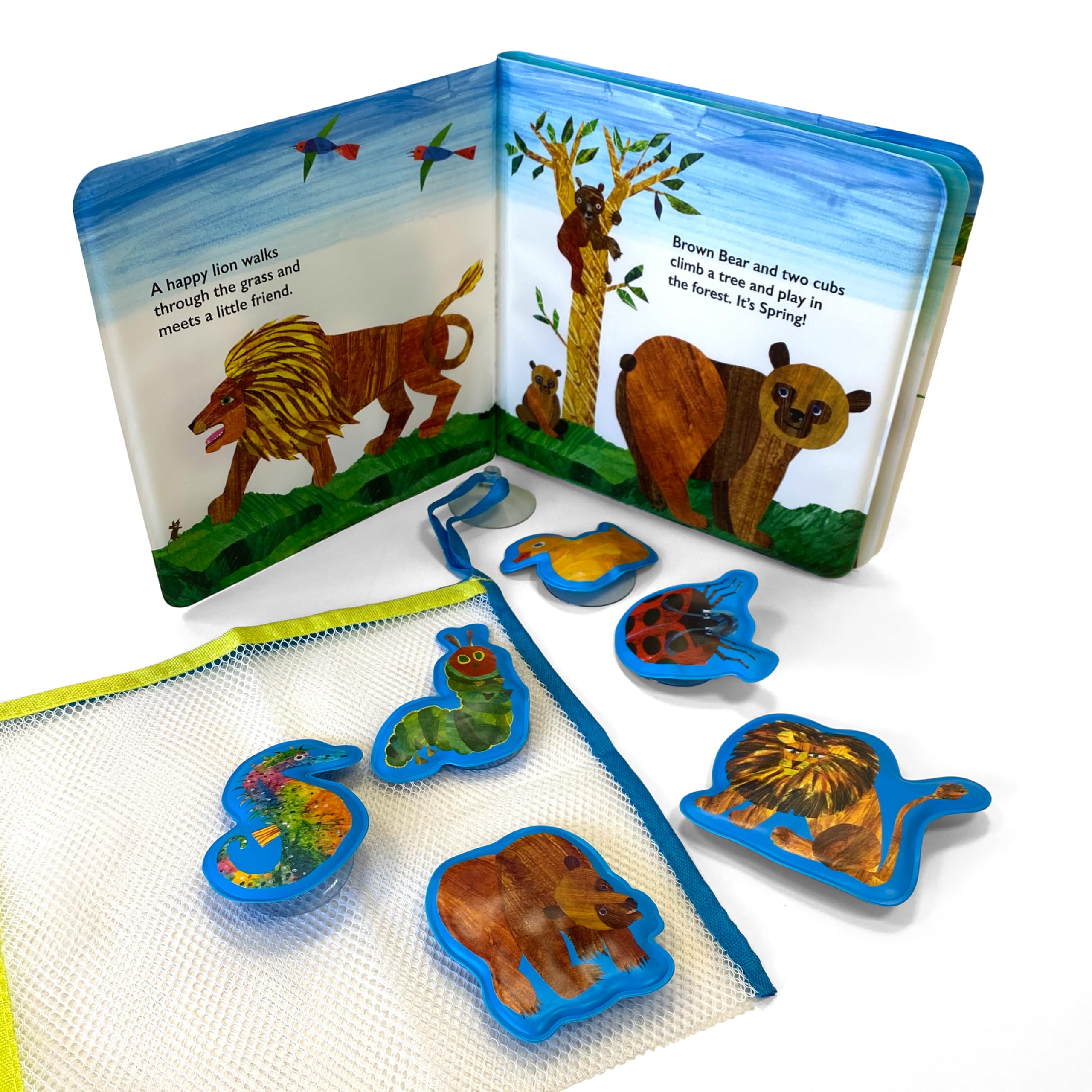 The World of Eric Carle Bath Time Books - Activity Books for kids, Bath book, 6 Padded suction cups, 1 Mesh bag - Image 4