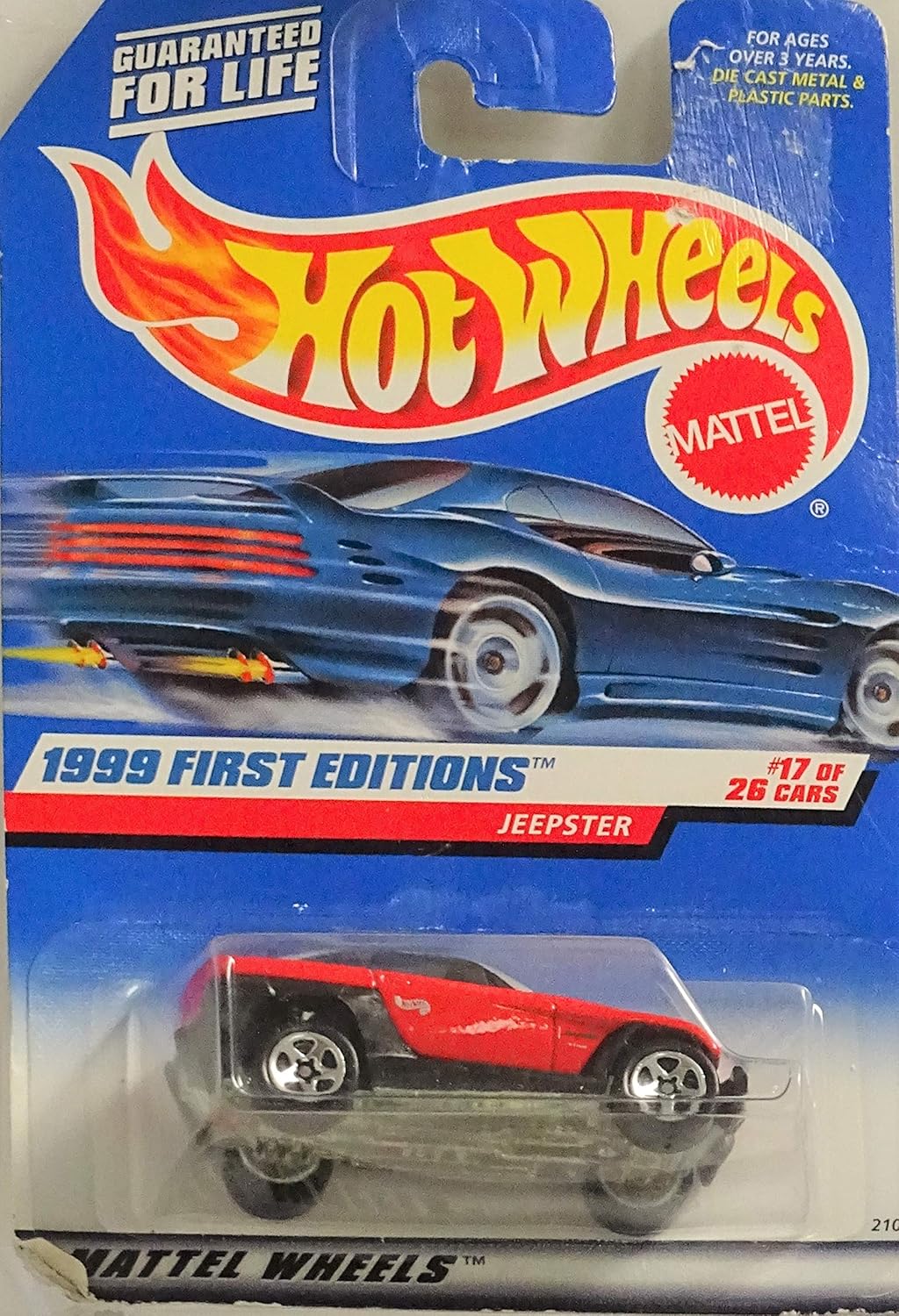 Hot Wheels 1999-922 First Editions Series 1:64 Scale Die Cast Metal Car # 17 of 26 - Red Convertible All Terrain SUV Jeepster