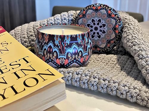 Miniatura 7 de Candle - Cuero de tabaco de aromaterapia en lata de metal negro cera de soja orgánica pura y aceites 6 onzas hecho a mano en Estados Unidos