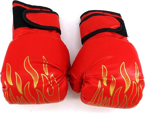 Miniatura 2 de Guantes de lucha de boxeo, guantes de boxeo, guantes de boxeo transpirables, guantes de perforación para niños, guantes de llama de cuero sintético