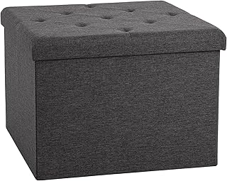 12 Light Gray Sofa Living Room Ideas for Easy Styling 54 Seville Classics Cushioned Fabric Ottoman Hidden Storage Chest Footrest ...