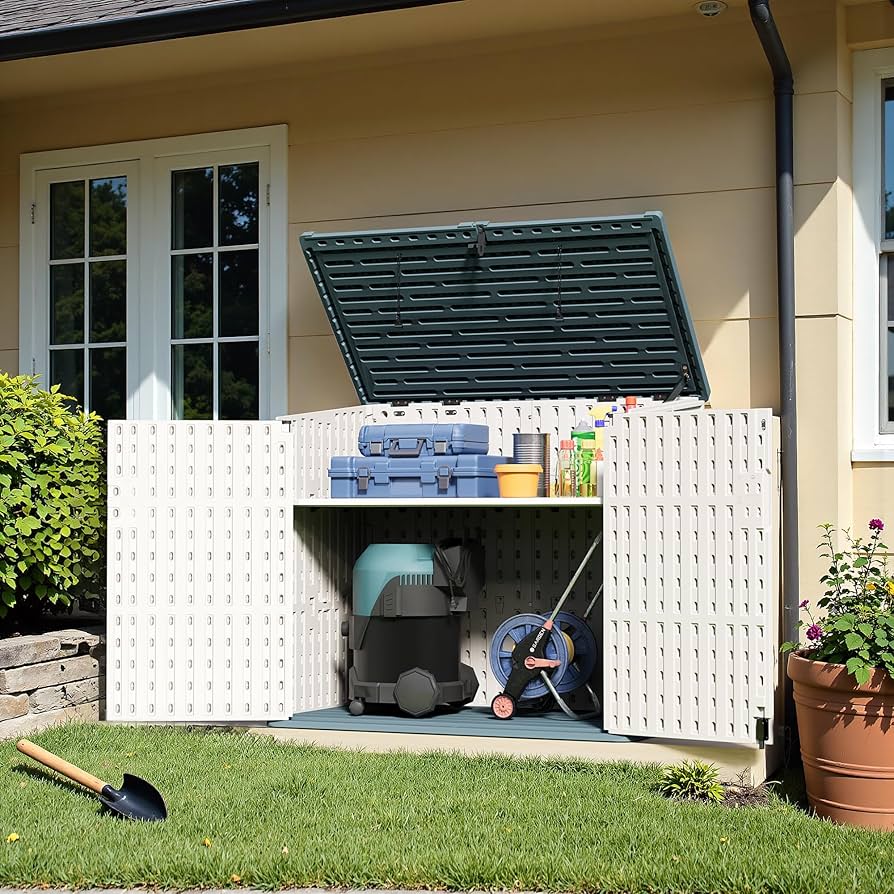 sumyです。 Amazon.com: Greesum Outdoor Resin Storage Shed, 34 Cu.ft