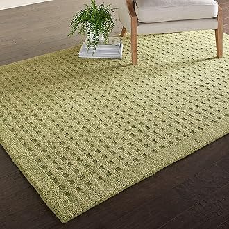 ZARACARPETS Solid Plain Exported Quality Hand Made Carpets and Rug Size 8 Feet by 10 Feet (8x10 feet) Loop Olive
