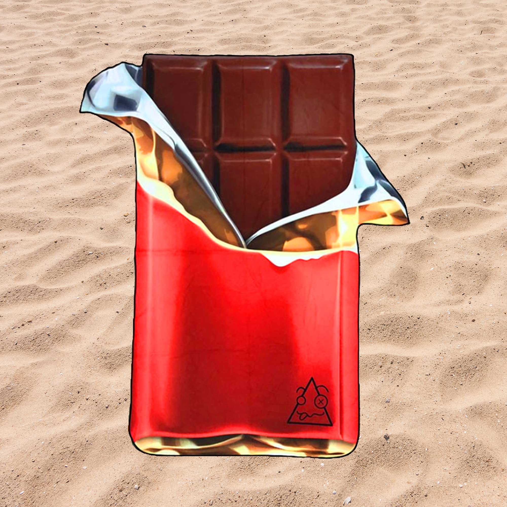 BE CRAZY THE BRAND Toalla de Playa Microfibra Forma de Tableta de Chocolate 135x89 cm