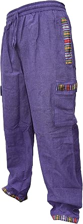 Gheri Mens Contrast Border Cotton Cargo Pants