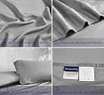 ACCURATEX Feuilles de refroidissement Taille du roi - Viscose fait de bambou, Ensemble de feuille d'hôtel de luxe pour lit King Size, Feuilles de lit respirant super doux jusqu'à 16 pouces Pockect profond,Grey, Viscose fait de bambou, 4 Pcs Ensemble de feuille douce soyeuse, Respirant Cool fo