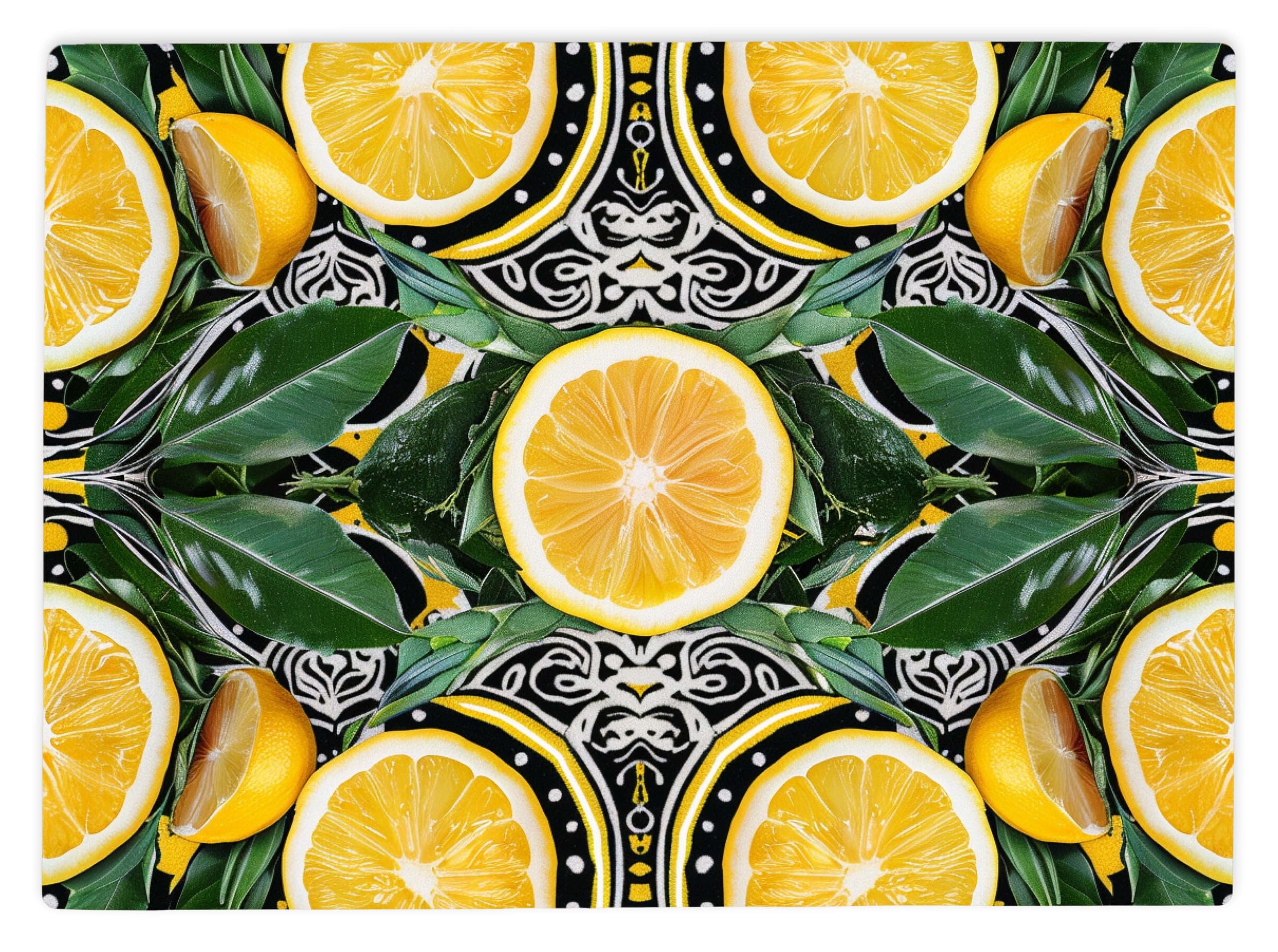 Shopagift Lemons Pattern Citric Fruit Glass Chopping Board Large Kitchen Worktop Saver 39cm x 28cm