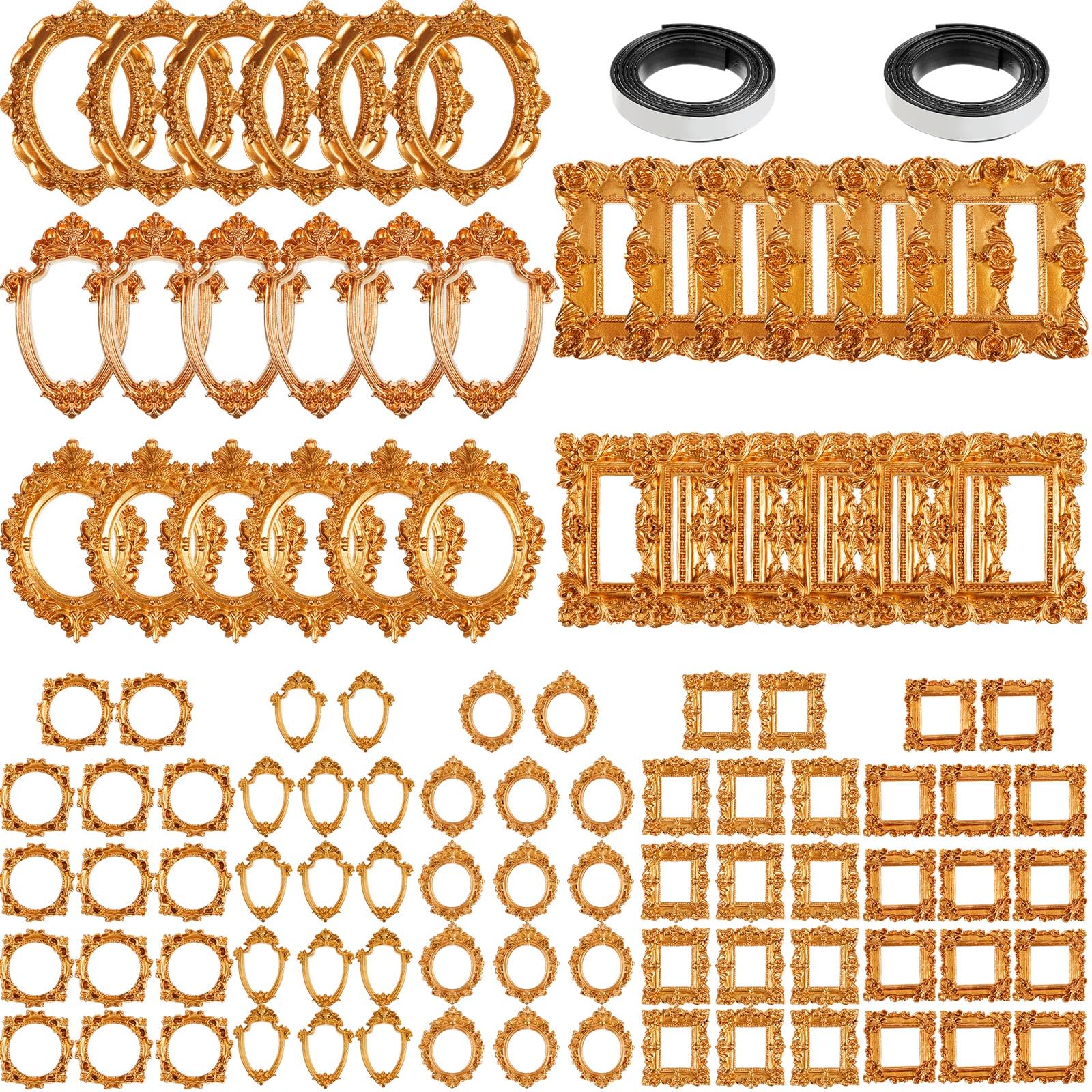 Amazon.com - Teenyyou 100 Pcs Mini Gold Picture Frames with